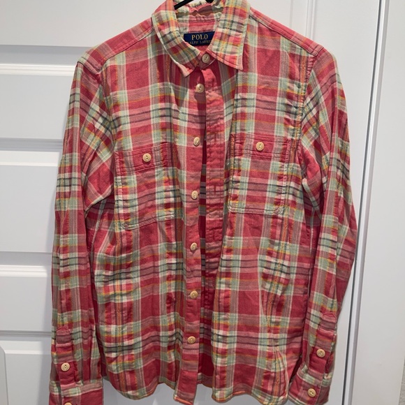 Polo Ralph Lauren twill cotton men plaid shirt M - Picture 3 of 9